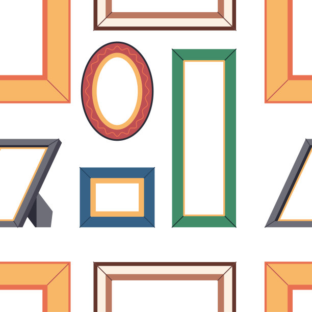 图片框架矢量卡通无缝图案背景壁纸，包装，包装和背景。图片下载