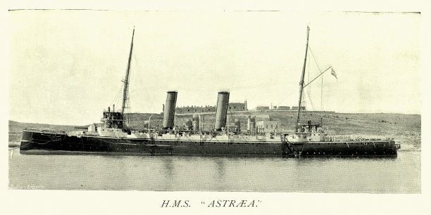 英国皇家海军战舰，阿斯特雷特号，二级巡洋舰，19世纪90年代，维多利亚时代，19世纪图片下载
