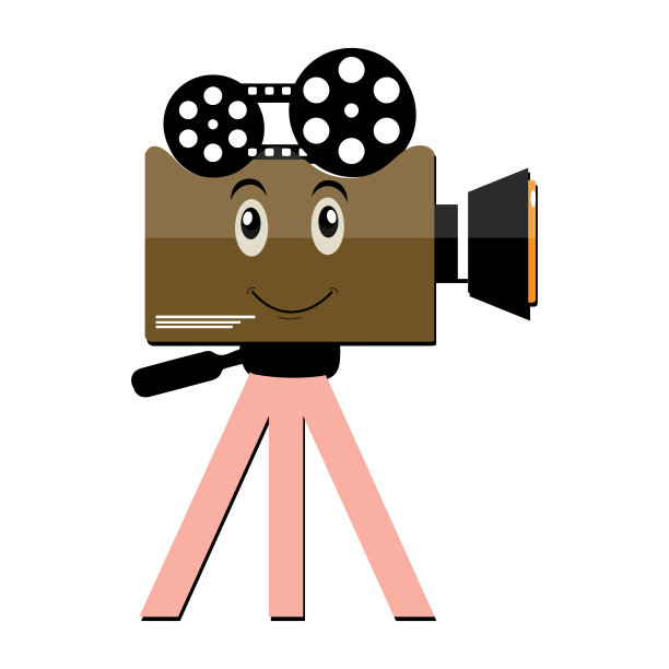 电影镜头吉祥物人物，复古电影镜头吉祥物卡通图片下载