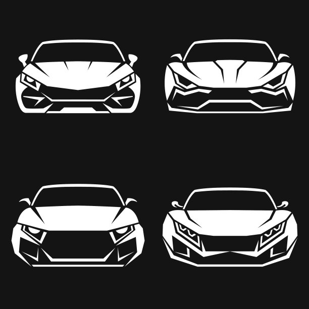 一套跑车标志图标图片下载