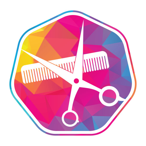 标志为理发店，美发沙龙。图片下载