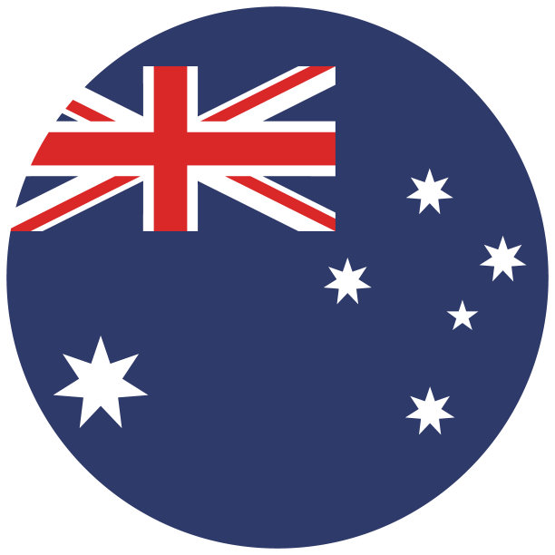 澳大利亚圆旗。圆形图标标志。标准颜色。按钮标志图标。电脑插图。矢量插图。数码插图。图片下载