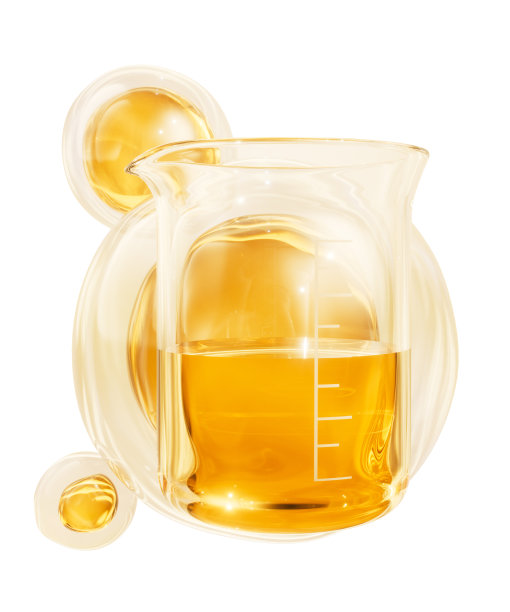 化工玻璃器皿，金色液体，3d渲染。图片下载