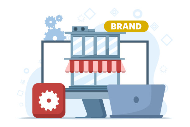 品牌营销策略概念，创业，团队合作，商店，市场，在线业务，平面设计插图矢量横幅和背景。图片下载