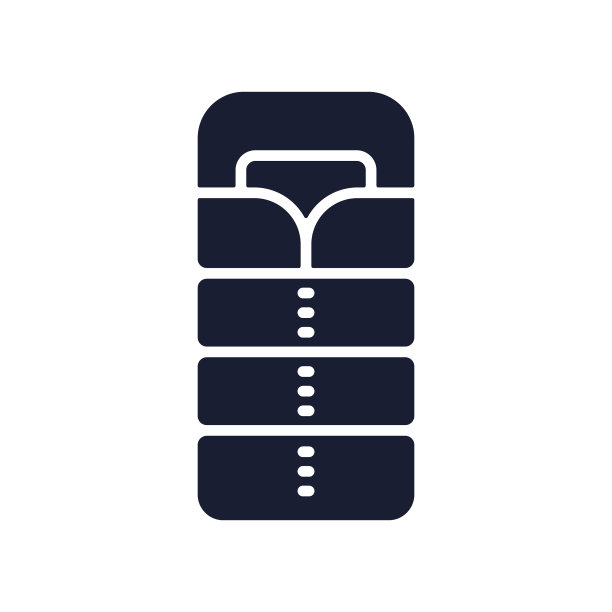 睡袋的固体矢量图标图片下载