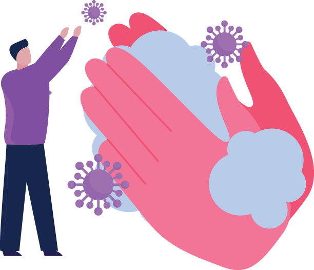 这个男孩正在讲洗手后细菌会被杀死。图片下载