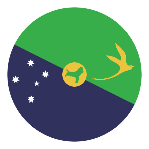 圣诞岛圈旗。圆形图标标志。国旗图标。标准颜色。数码插图。电脑插图。矢量插图。图片下载