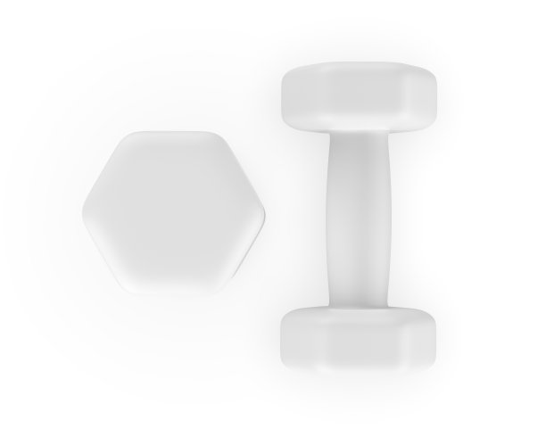 空白橡胶或塑料涂层健身哑铃隔离在白色背景。图片下载