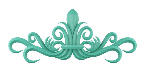 3D插图渲染背景上不同颜色的镂空装饰元素图片下载