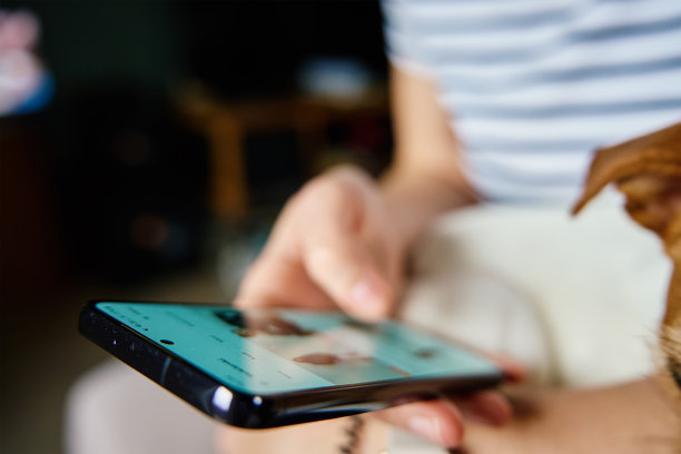 妇女在家使用手机图片下载