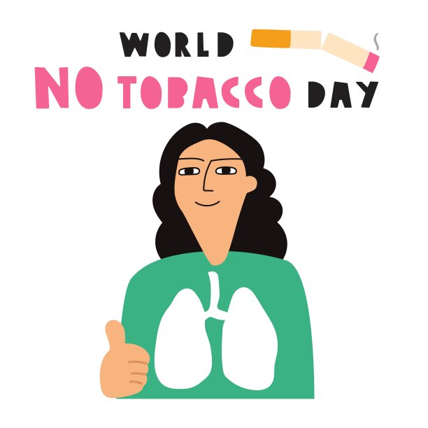 世界无烟日。年轻女子拒绝吸烟。图片下载