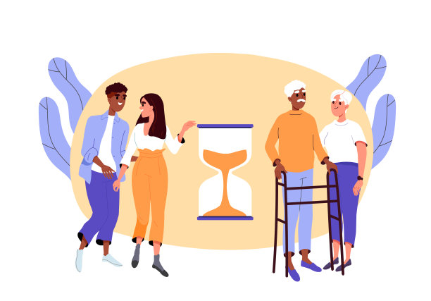 衰老过程矢量图图片下载