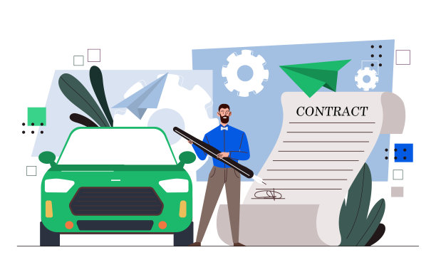 男子买车矢量概念图片下载