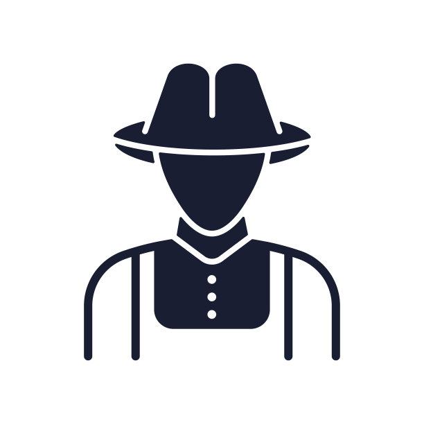 固体矢量图标的农民图片下载