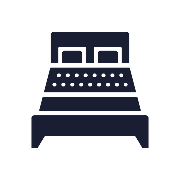 酒店卧室的固体矢量图标图片下载