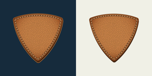 皮革三角形空标签与缝合图片下载