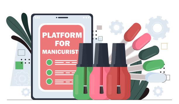 美甲师矢量概念平台图片下载