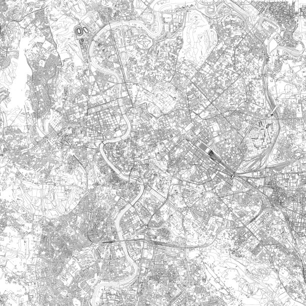 罗马城市和大型建筑的3D插图图片下载