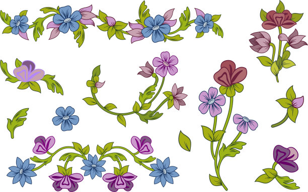 矢量观赏花的春天，夏天，婚礼装饰图片下载