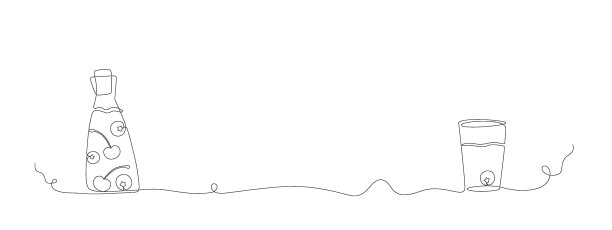 线性浆果饮料在容器，玻璃矢量横幅。简单的海报菜单，线条元素。图片下载