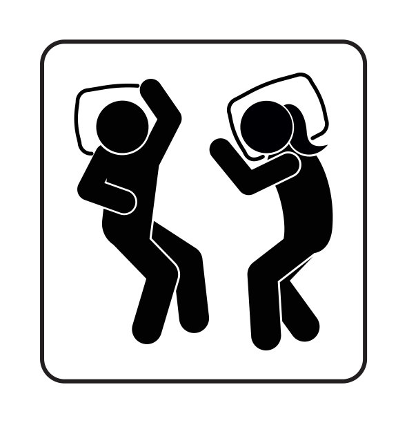 睡觉的人图标，男人和女人躺在床上，简笔画人体轮廓，睡觉姿势图片下载