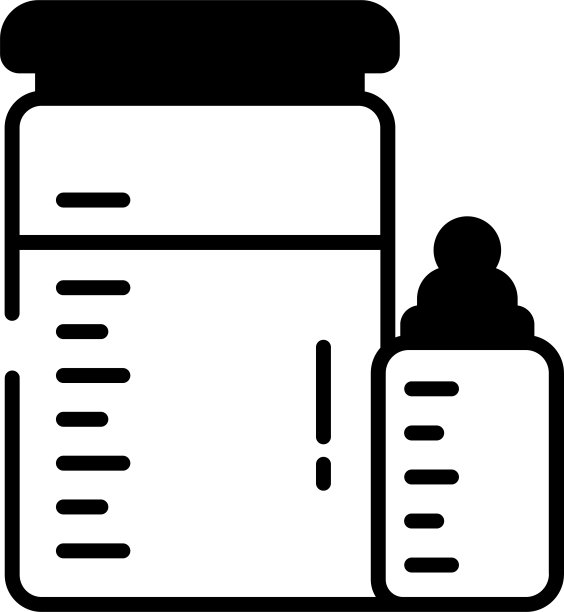 牛奶字形和线矢量插图图片下载