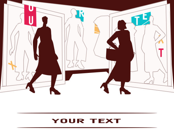 旗帜或海报背景的妇女时尚精品店，矢量插图。图片下载