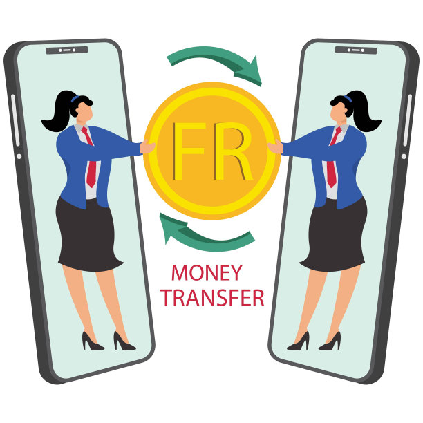 买卖和转账服务，两个女商人用智能手机和法郎签币图片下载