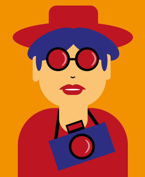 极简风格的女摄影师图片下载