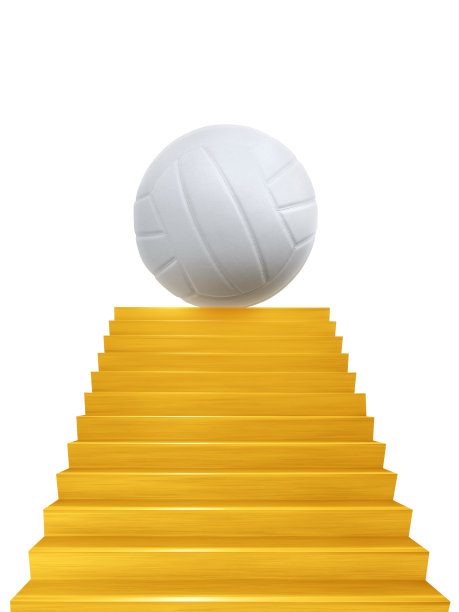 金色楼梯上的排球图片下载