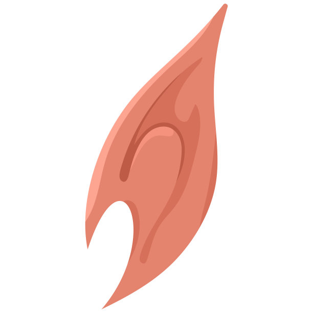 假乳胶精灵耳朵矢量卡通插图孤立在一个白色的背景。图片下载