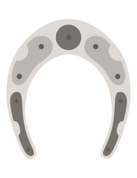 马蹄铁图标。装饰设计元素，马鞋。矢量插图在白色的背景图片下载