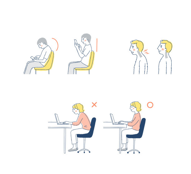 怎样坐好姿势，怎样坐坏姿势，直着脖子图片下载
