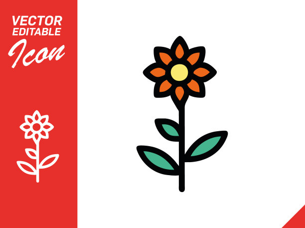 矢量编辑图标花EPS10图片下载