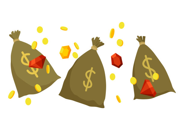 商人成功的象征。价值连城的宝物。雄心勃勃，勇于挑战，在商业上取得成功。矢量卡通插图图片下载