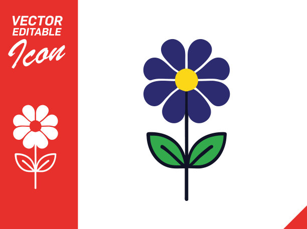 矢量编辑图标花EPS10图片下载