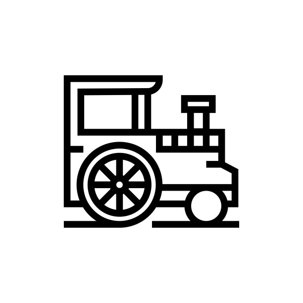 游乐园和儿童火车线路图标图片下载