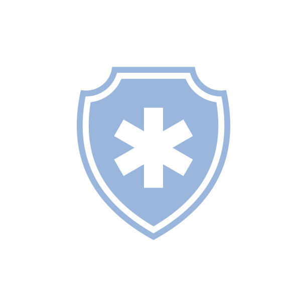 简单交叉医疗保健盾牌图标标志模板图片下载