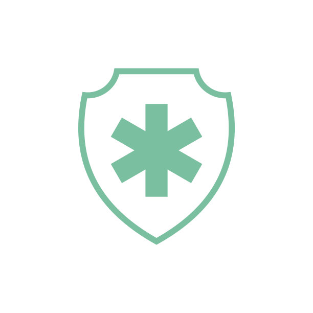 简单交叉医疗保健盾牌图标标志模板图片下载