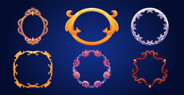 游戏装饰框架与复古装饰图片下载