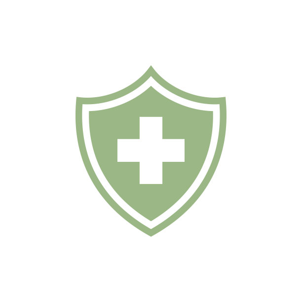 简单交叉医疗保健盾牌图标标志模板图片下载