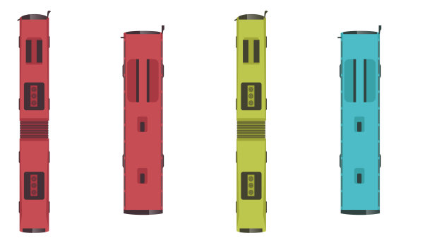 多色公交车辆俯视图图片下载