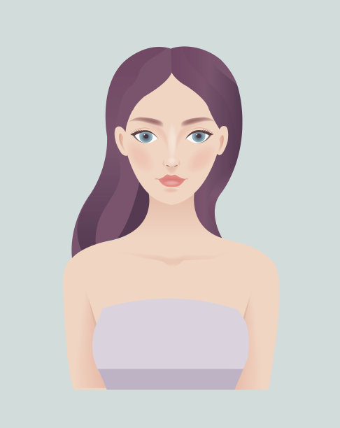 年轻美丽的女人隔离薄荷背景图片下载