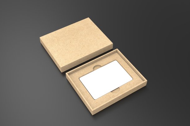 矩形硬纸板礼品卡持有人盒品牌介绍和模拟模板。图片下载