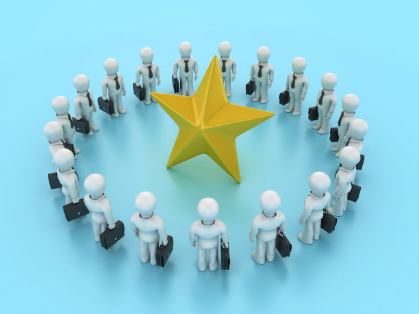 与卡通商业人士的3D明星图片下载