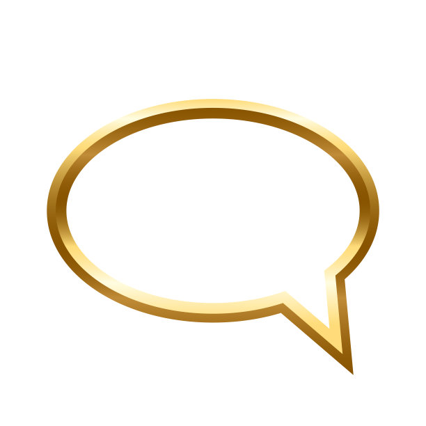 黄金演讲泡沫椭圆框架与阴影在白色背景上的图片。留白供画、画。三维现实管模板矢量插图。简单的金色物体模型图片下载