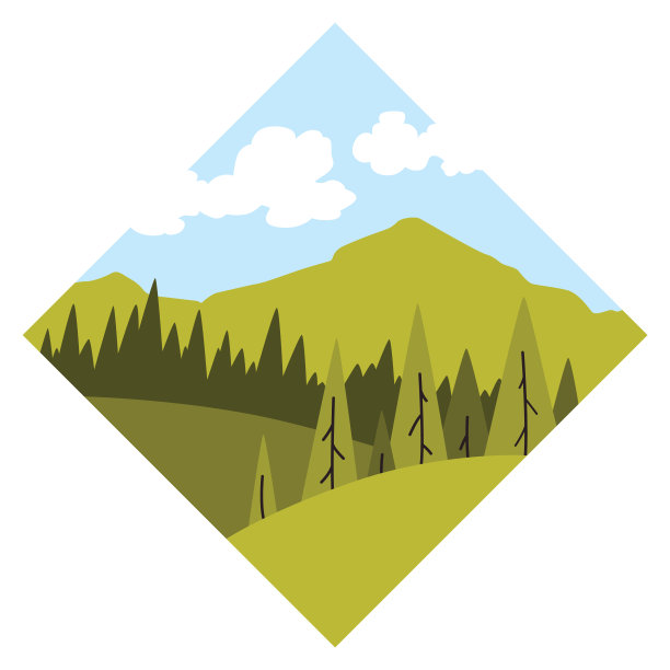 绿色的森林。矢量插图国宝级木制。可再生资源说明图片下载