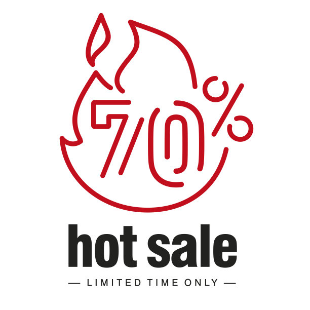 热卖七折大甩卖和超级甩卖折扣券券红线设计标志图标白色背景图片下载