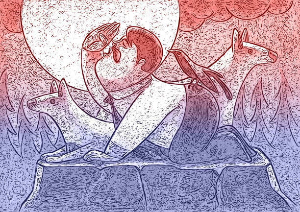 商人晚上在狼群旁边嚎叫图片下载