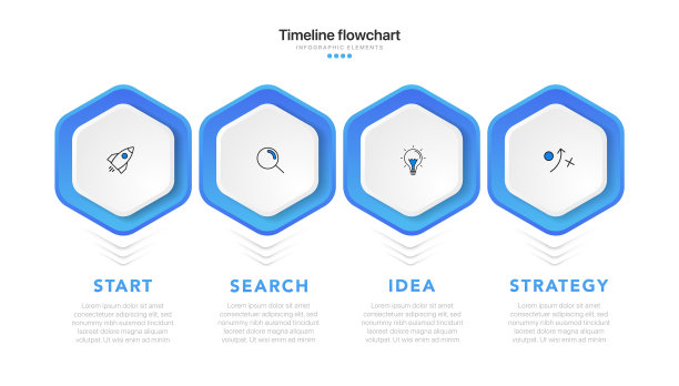 时间轴信息图设计与选项或步骤。商业概念的信息图表。可用于演示工作流程布局，横幅，过程，图表，流程图，信息图，年度报告。图片下载